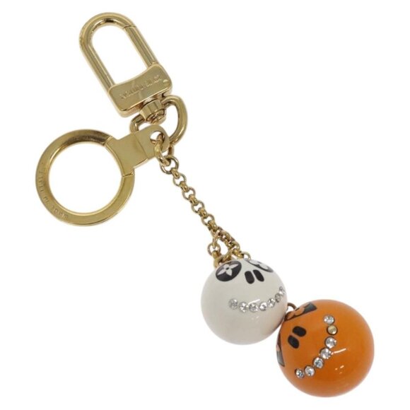 LOUIS VUITTON Porte Cles Jack & Lucy Key Holder White Orange M65377 Auth BD2266 - Picture 1 of 5